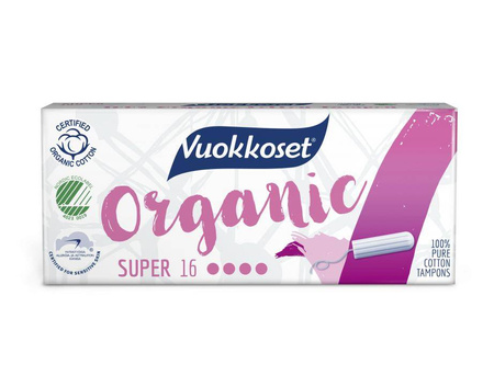 Vuokkoset − 100% BIO Tampony Super − 16 szt.