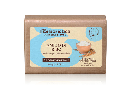 L'Erboristica - Mydło roślinne ze Skrobią Ryżową 100g delikatne dla wrażliwej skóry