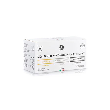 The Collagen Company Płynny Kollagen Morski zestaw mix smaków w 3 shotach