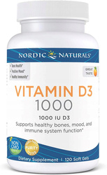 Nordic Naturals Vitamin D3 1000 IU na wsparcie kości 120 kaps.
