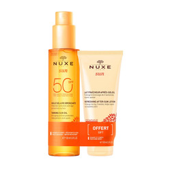 Sun zestaw olejek do opalania twarzy i ciała SPF50 150ml + balsam po opalaniu 100ml