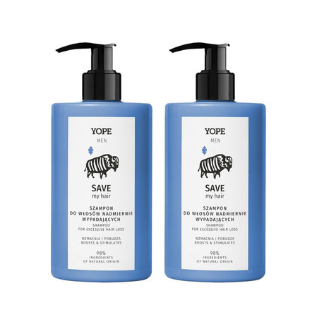Zestaw: 2x Yope Men - Save My Hair Szampon do włosów nadmiernie wypadajacych 300ml