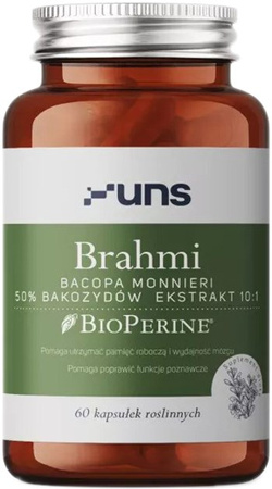 UNS Brahmi (Bacopa Monnieri) + Bioperine 60 kaps. vege