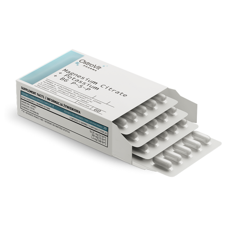 OstroVit Pharma Cytrynian Magnezu + Potas + B6 P-5-P - 60 kaps.
