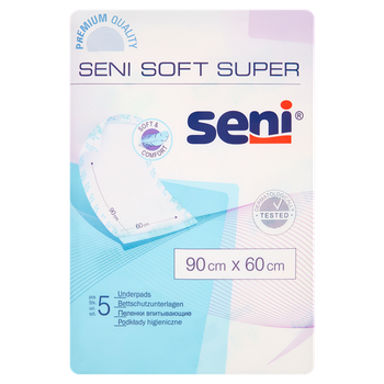 Seni Soft Super Podkłady higieniczne 90 cm x 60 cm 5 sztuk