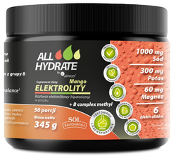 Aliness ALLHydrate, Elektrolity Mango + B complex methyl 345g, 50 porcji