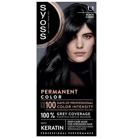 Permanent Coloration farba do włosów trwale koloryzująca 1_1 Czerń