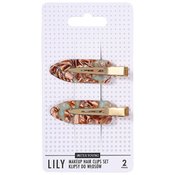 Lily klipsy do włosów do makijażu Green Coffee 2szt