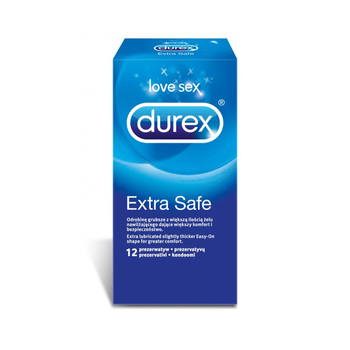 Durex Extra Safe wzmocnione prezerwatywy 12 sztuk