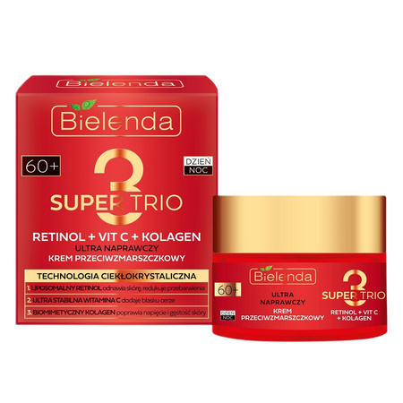 Bielenda Super Trio 60+ Ultra Naprawczy Krem przeciwzmarszczkowy na dzień i noc 50ml