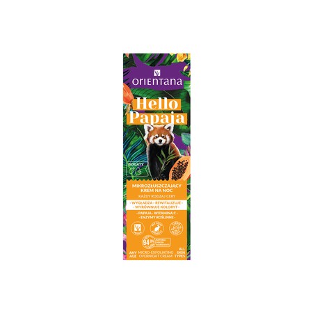 Orientana - Hello Papaya Mikrozłuszający krem na noc Witamina C Enzymy roślinne 40ml
