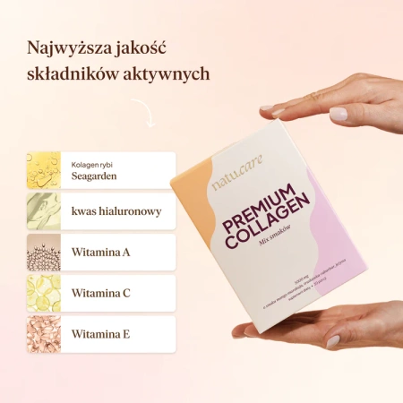 Natu.care Kolagen Premium 5 000 mg, 30 saszetek smak mango - truskawka - jeżyna