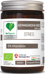 BeOrganic Ashwagandha KSM-66® 5% BIO, 200mg x 50 kaps.