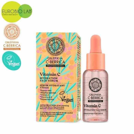 Wegańskie, nawadniające serum do twarzy z witaminą C i polisacharydami, 30ml OBLEPIKHA C-BERRICA