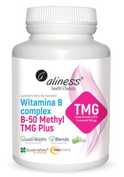 Aliness Witamina B complex B-50 METHYL TMG PLUS 100 kaps. vege