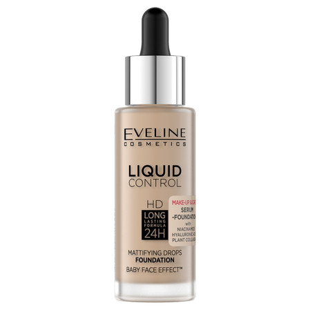 Eveline Liquid Control HD Podkład do twarzy z dropperem nr 035 Natural Beige 32ml