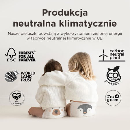Kit & Kin, Pieluchomajtki Nappy Pants 6 XL (12-17 kg), Jeżyk/Szop, 18 szt.