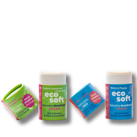 EcoSoft, Naturalny dezodorant damski w sztyfcie, Summer Wind, ZERO WASTE, 50 ml