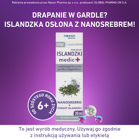 Nexon Islandzki Medic + Spray Do Gardła Z Nanosrebrem 30ml