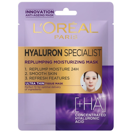 Loreal Hyaluron Specialist Nawilżająca Maska do twarzy na tkaninie 30g