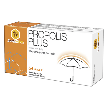 Propolis Plus Wspomaga odporność. 64 kapsułki