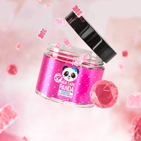 Noble Health Hair Care Panda Mama Żelki z biotyną na włosy 150g