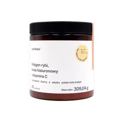 Sundose FOR SKIN ANTI-AGING Kolagen rybi, smak Pomarańczowy 309g