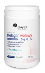 Aliness Kolagen wołowy 5 g PLUS natywny II, siarka OptiMSM, wit. C (typ I+ typ II+ typ III) 158,5g