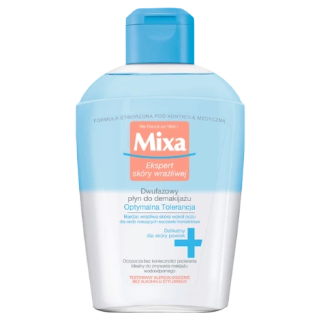 Mixa - dwufazowy płyn do demakijażu, Optymalna Tolerancja  -  125ml