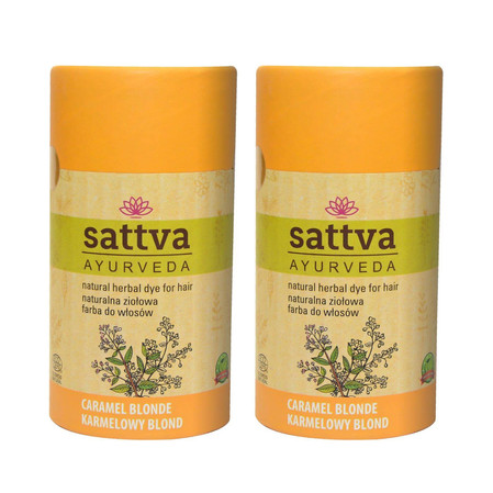 Zestaw: 2x Sattva - Henna Naturalna ziołowa farba do włosów Karmelowy Blond 150g
