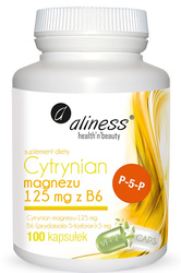 Cytrynian Magnezu 125 mg z B6 (P-5-P) x 100 VEGE kaps.