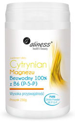 Aliness Cytrynian Magnezu BEZWODNY 100% z B6 (P-5-P) x 250 g proszek