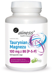 Aliness Taurynian Magnezu 100 mg z B6 (P-5-P) 100 kaps. vege