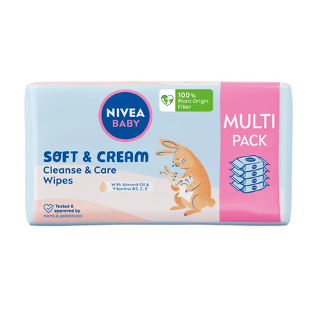 Baby Soft & Cream chusteczki biodegradowalne 4x57szt