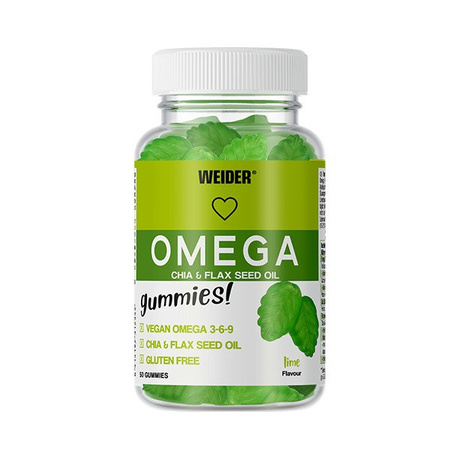 Weider Omega Gummies kwasy Omega 3-6-9 - 50 żelek smak limonka