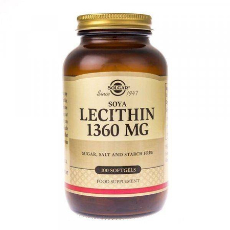 Solgar Soya Lecithin Lecytyna na dobry nastrój 100 kaps.