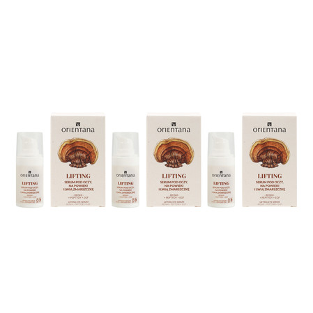 Zestaw: 3x Orientana Serum pod oczy i na powieki Reishi i Peptydy, 15ml