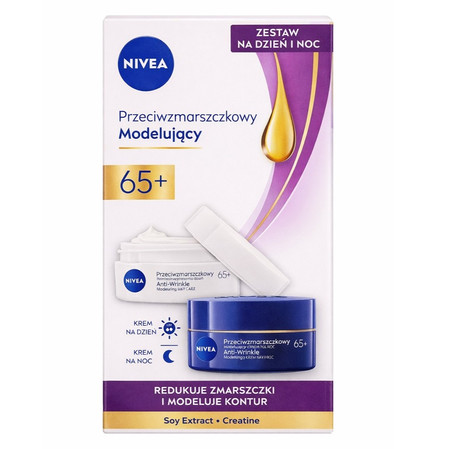 Przeciwzmarszczkowy + Modelujący zestaw krem do twarzy na dzień i noc 2x50ml