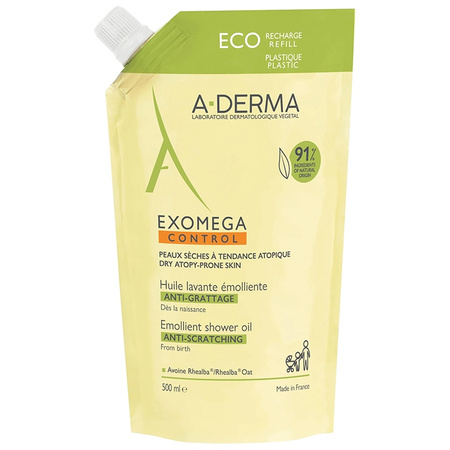 A-Derma, Exomega Control, Olejek emolient pod prysznic EKO uzupełnienie 500 ml