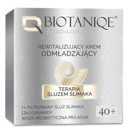 Biotaniqe, Terapia Śluzem Ślimaka, Rewitalizujący Krem Odmładzający 40+, 50 ml