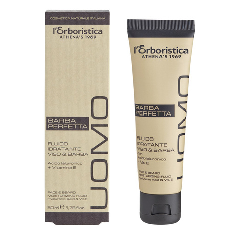 L'Erboristica - Mleczko/fluid do twarzy i brody kwas hialuronowy i wit. E 50ml