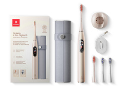 OCLEAN SZCZOTECZKA ZESTAW X PRO DIGITAL ZŁOTY (Szczoteczka soniczna + 4szt główek + etui)