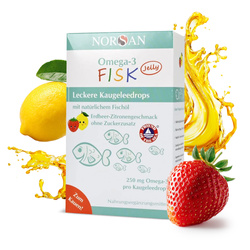 NORSAN Omega-3 Fisk Jelly dla dzieci 45 żelek smak cytrynowo - truskawkowy