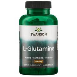 SWANSON L-Glutamina 500mg, 100kaps.