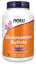 NOW FOODS Glucosamine Sulfate - Siarczan glukozaminy 750 mg (240 kaps.)