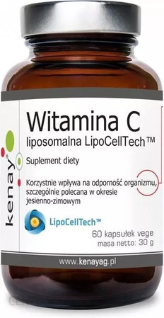 KENAY Witamina C liposomalna LipoCellTech na wsparcie odporności, ochrony antyoksydacyjnej i zmniejszenie uczucia zmęczenia 60 kaps.