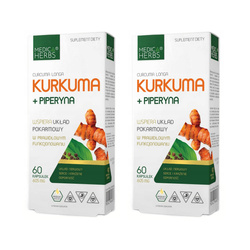 Zestaw 2x MEDICA HERBS Kurkuma + Piperyna 60 kaps.
