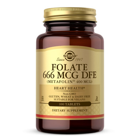Solgar Folate 666 mcg DFE (Metafolin) 400 mcg - 100 tabl.