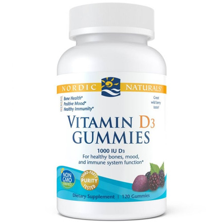 Nordic Naturals Vitamin D3 Gummies 1000 IU - 120 żelek smak owoce leśne