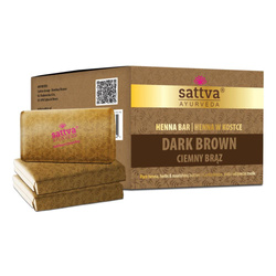 Sattva - Henna w kostce Ciemny Brąz 3x80g